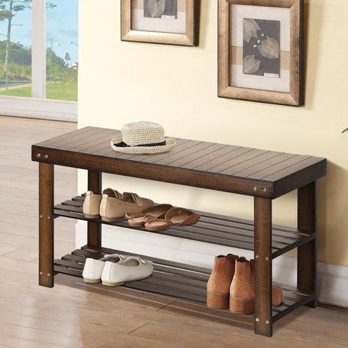 Winston Porter 6 Pair Bamboo Shoe Storage Bench & Reviews Wayfair
